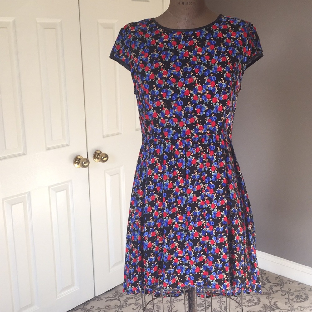 High low black floral dress